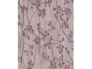 Fialová vliesová tapeta na zeď, větvičky, listy, 333403, Emerald, Eijffinger