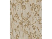 Hnědo-béžová vliesová tapeta na zeď, větvičky, listy, 333402, Emerald, Eijffinger