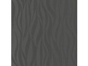 Černá vliesová tapeta na zeď, vlnky, TI3105, Time 2025, Grandeco