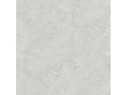 Šedá vliesová tapeta s plastickými listy, TI2104, Time 2025, Grandeco