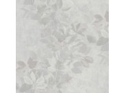 Šedá vliesová tapeta na zeď, listy, TI2003, Time 2025, Grandeco