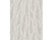 Tapety Yara Tapety dle materiálu Vliesové tapety - Šedo-bílá vliesová tapeta na zeď, listy, CU3204, Cumaru, Grandeco Šedo-bílá vliesová tapeta na zeď, listy, CU3204, Cumaru, Grandeco