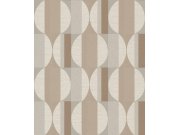 Tapety Yara Grandeco - Hnědo-béžová vliesová geometrická tapeta na zeď, CU3109, Cumaru, Grandeco Hnědo-béžová vliesová geometrická tapeta na zeď, CU3109, Cumaru, Grandeco
