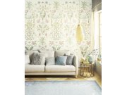 Krémová vliesová obrazová tapeta na zeď, rostliny, ptáci, 333164, Pip Studio 6, Eijffinger