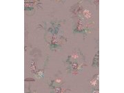 Starorůžová vliesová tapeta s květinami a pávy, 333143 Pip Studio 6, Eijffinger