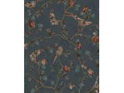 Modrá vliesová tapeta s ptáčky a větvičkami, 333126 Pip Studio 6, Eijffinger