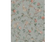 Šedo-zelená vliesová tapeta s větvičkami a ptáčky, 333121 Pip Studio 6, Eijffinger