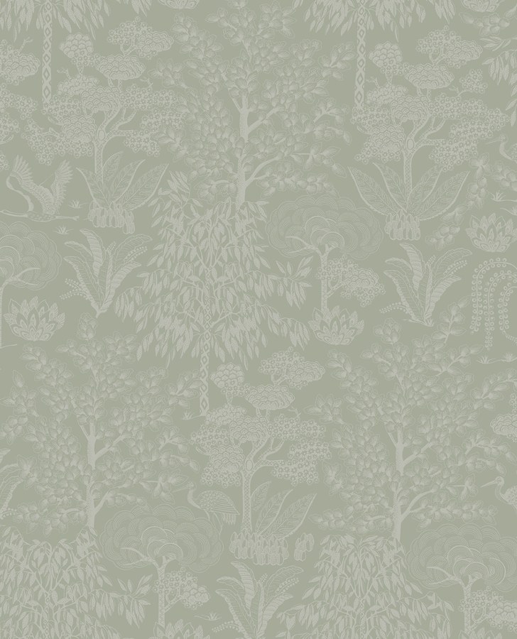 Zeleno-stříbrná vliesová tapeta na zeď, stromy, 333111 Pip Studio 6, Eijffinger - Vliesové tapety