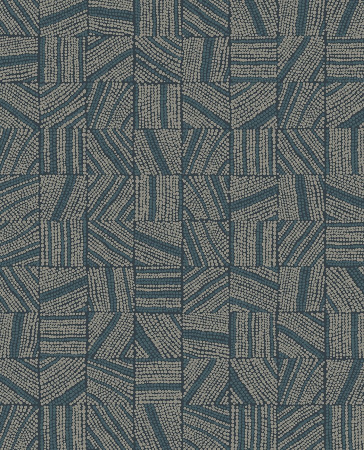 Modrá vliesová tapeta na zeď, mozaika, 324033, Embrace, Eijffinger - Vliesové tapety