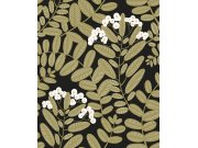 Černá vliesová tapeta s listy, YSA004, Mysa, Khroma by Masuree Tapety Yara - Khroma by Masureel