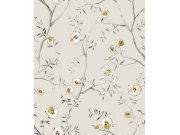 Šedá květinová vliesová tapeta na zeď, SUM202, Summer, Khroma by Masureel