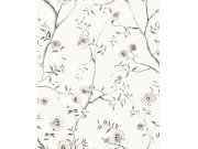 Bílá květinová vliesová tapeta na zeď, SUM201, Summer, Khroma by Masureel