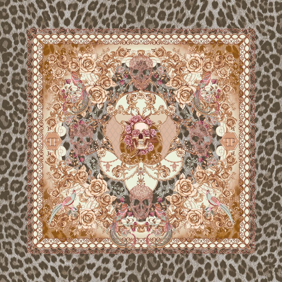 Květinová obrazová vliesová tapeta s lebkami Z80083 Philipp Plein, Zambaiti Parati