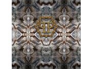 Šedo-hnědá abstraktní obrazová vliesová tapeta Z80077 Philipp Plein, Zambaiti Parati