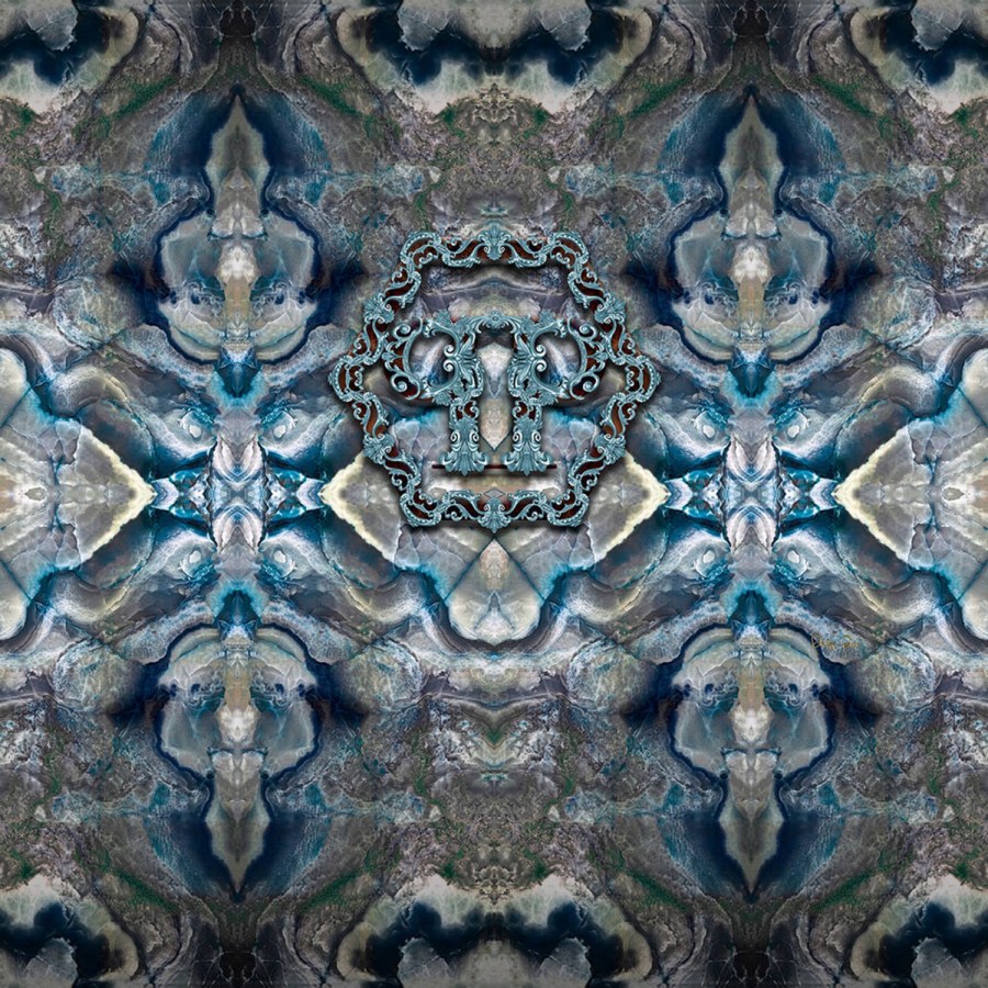 Šedo-modrá abstraktní obrazová vliesová tapeta Z80075 Philipp Plein, Zambaiti Parati - Vliesové tapety