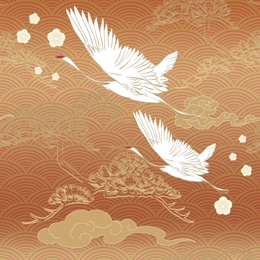 Luxusní vliesová obrazová tapeta s volavkami, Z34990, Elie Saab - Vliesové tapety