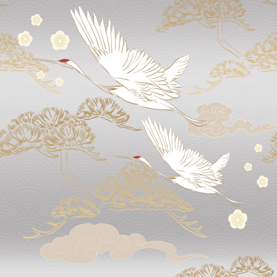 Luxusní vliesová obrazová tapeta s volavkami, Z34989, Elie Saab - Vliesové tapety