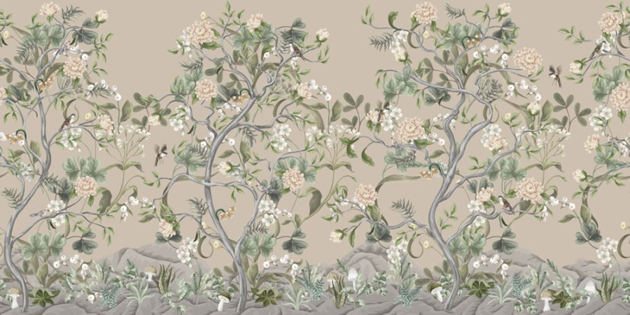 Luxusní vliesová obrazová tapeta na zeď, Krajina s květinami, Z34978, Elie Saab 2 - Vliesové tapety