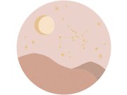 Růžová vliesová kruhová tapeta znamení zvěrokruhu Střelec 323144, Explore, Eijffinger, průměr 115 cm