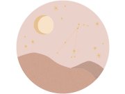 Růžová vliesová kruhová tapeta znamení zvěrokruhu Beran, 323120, Explore, Eijffinger, průměr 115 cm