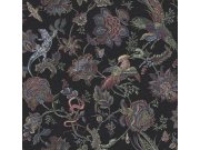 Vliesová tapeta na zeď, černá, květiny, zvířata, 143235, Jaipur, Graham Brown Premium