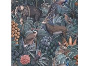 Vliesová tapeta na zeď, modrá, džungle, zvířata, 142315, Jaipur, Graham Brown Premium