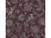 Vliesová tapeta na zeď, vínová, květiny, zvířata, 143237, Jaipur, Graham Brown Premium