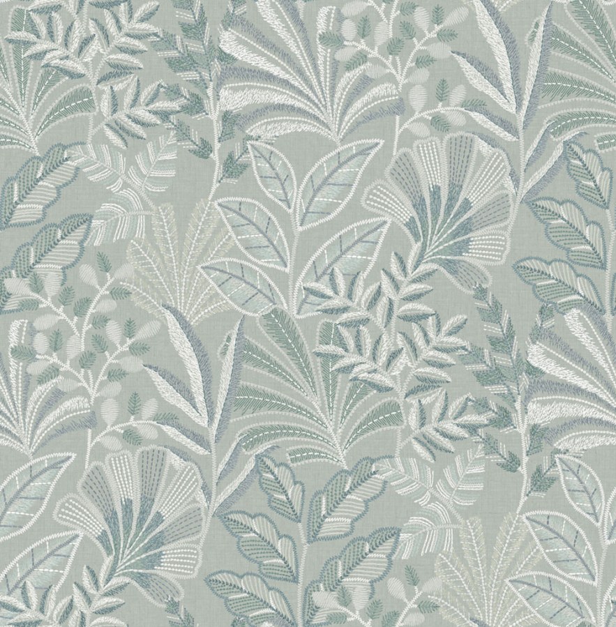 Vliesová tapeta na zeď, tyrkysová, listy, 142322, Jaipur, Graham Brown Premium - Graham & Brown Premium