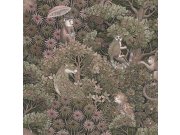 Vliesová tapeta na zeď, růžová, listy, opičky, 142312, Jaipur, Graham Brown Premium