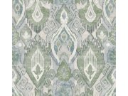 Vliesová tapeta na zeď, zeleno-modrá, etno vzory, 142306, Jaipur, Graham Brown Premium