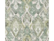 Vliesová tapeta na zeď, zelená, etno vzory, 142304, Jaipur, Graham Brown Premium