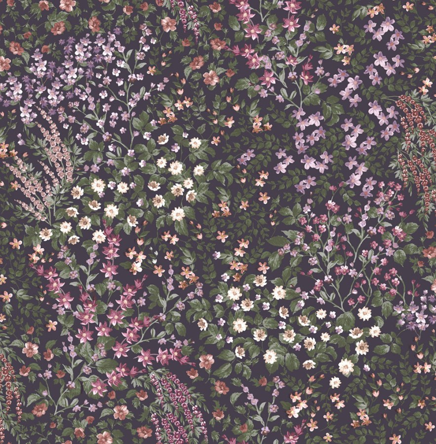 Vliesová tapeta na zeď, fialová, květiny, 142356, Allurium, Graham Brown Premium - Graham & Brown Premium