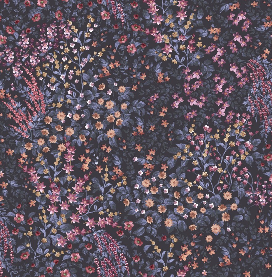 Vliesová tapeta na zeď, modrá, květiny, 142354, Allurium, Graham Brown Premium - Graham & Brown Premium