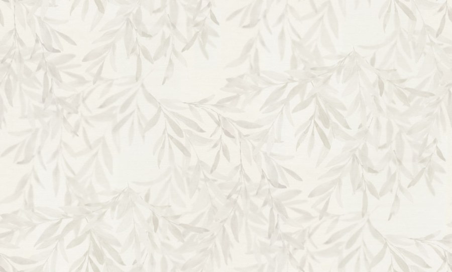 Vliesová tapeta na zeď, bílo-šedá, listy, 74031, Armonia, Emiliana Parati - Emiliana Parati