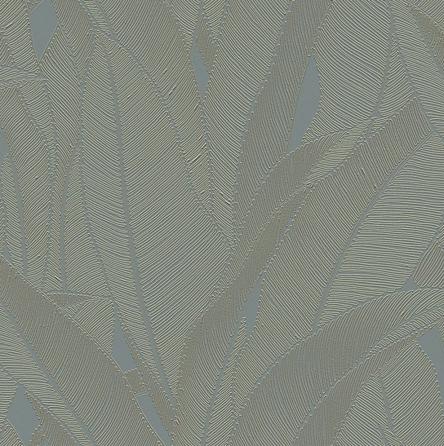 Luxusní vliesová tapeta na zeď, tyrkysovo-zlatá, listy, Z16701, Murella 100,  Zambaiti Parati