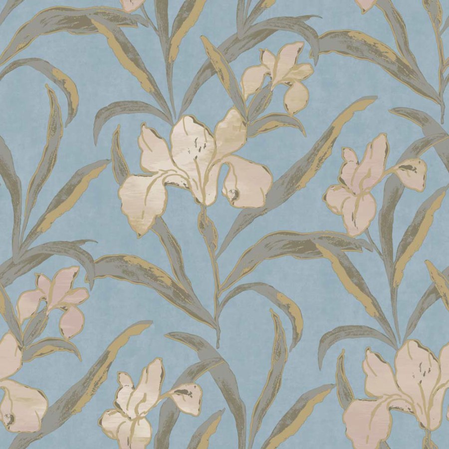 Vliesová tapeta na zeď, modrá, květiny, 2024, Rio, Parato by Cristiana Masi