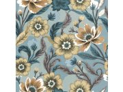 Tapety Yara Parato by Cristiana Masi - Vliesová tapeta na zeď, modrá, květiny, 2014, Rio, Parato by Cristiana Masi Vliesová tapeta na zeď, modrá, květiny, 2014, Rio, Parato by Cristiana Masi