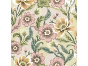 Vliesová tapeta na zeď, šedo-béžová, květiny, 2012, Rio, Parato by Cristiana Masi