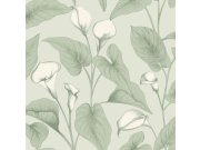 Vliesová tapeta na zeď, zelená, květiny, listy, A83601, Inia, Grandeco Tapety Yara - Grandeco