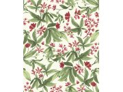 Vliesová tapeta na zeď, zeleno-růžová, rozkvetlé větvičky, A80401, Inia, Grandeco Tapety Yara - Grandeco