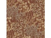 Vliesová tapeta na zeď, hnědo-červená, listy a trávy, A78902, Inia, Grandeco Tapety Yara - Grandeco