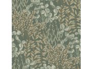 Vliesová tapeta na zeď, zelená, listy a trávy, A78901, Inia, Grandeco Tapety Yara - Grandeco