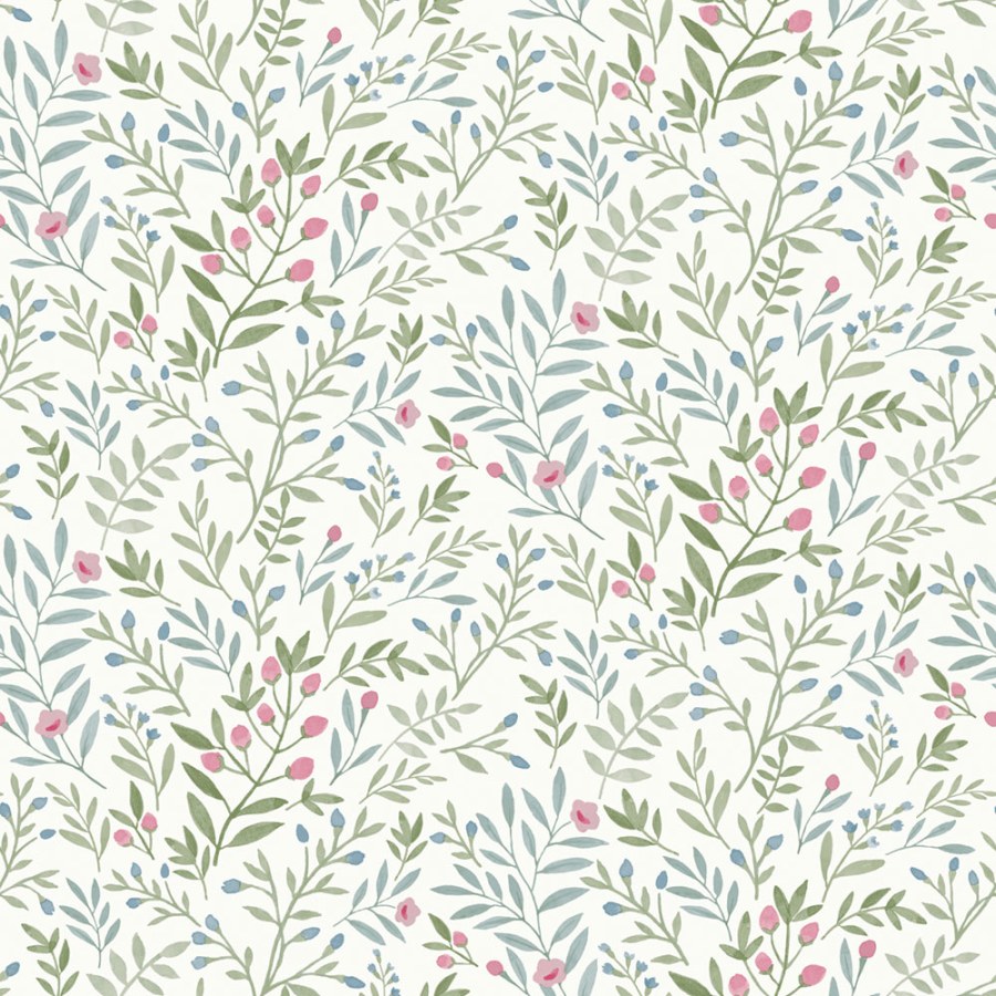 Vliesová tapeta na zeď, zeleno-modrá, větvičky, A78803, Inia, Grandeco