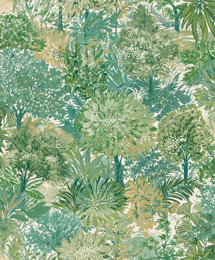 Vliesová tapeta na zeď, zelená, stromy, A78602, Inia, Grandeco - Grandeco