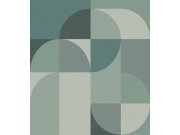 Vliesová obrazová tapeta na zeď, zelená, šedá, grafický vzor, 357323, 3D Reflections, Origin