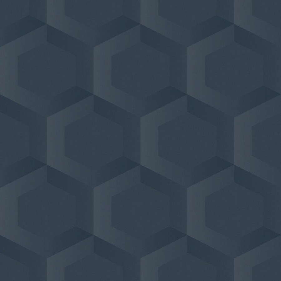 Vliesová tapeta na zeď, modrá, hexagony, 348022, 3D Reflections, Origin - Origin