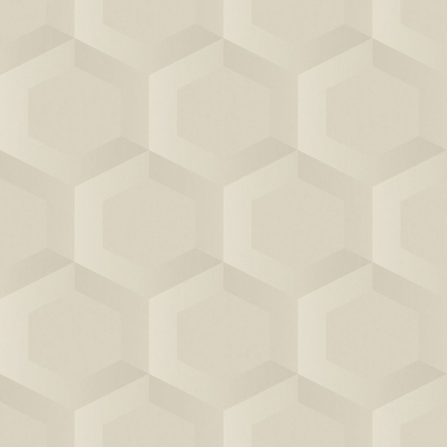 Vliesová tapeta na zeď, béžová, hexagony, 348018, 3D Reflections, Origin Vliesová tapeta na zeď, béžová, hexagony, 348018, 3D Reflections, Origin