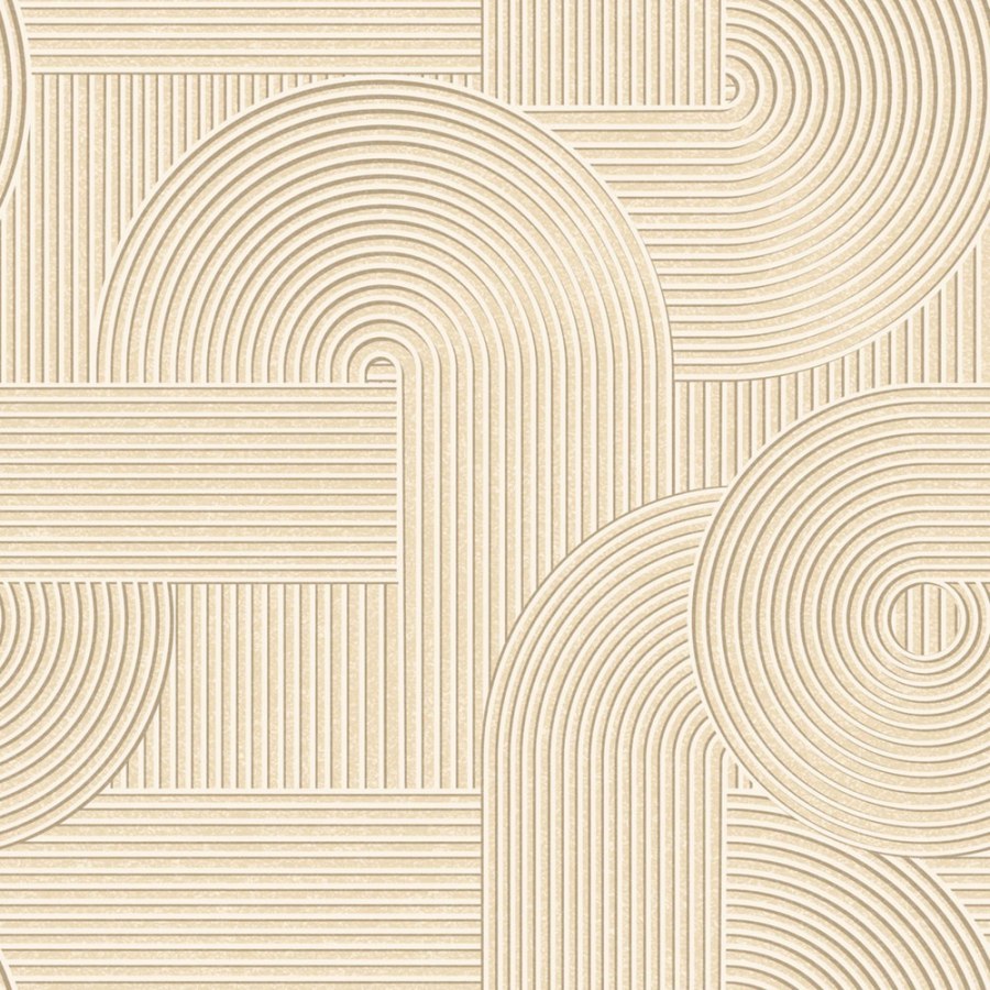 Vliesová tapeta na zeď, béžová, 3D grafický vzor, 348015, 3D Reflections, Origin - Origin