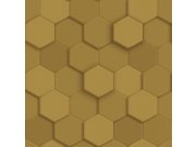 Vliesová tapeta na zeď, zlatá, hexagony, 347971, 3D Reflections, Origin