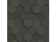 Vliesová tapeta na zeď, černá, hexagony, 347854, 3D Reflections, Origin